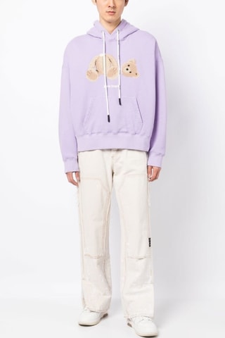 Sweat à capuche en laine - Mauve