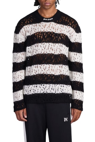 Pull en laine et mohair - Noir et écru