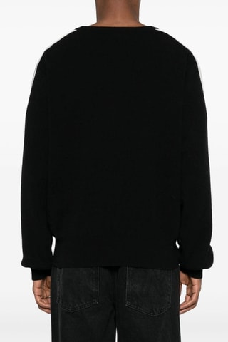 Pull en laine, mérinos et cachemire - Noir