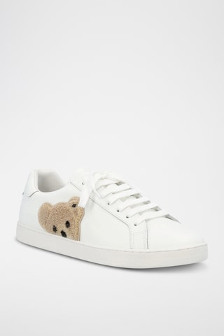 Baskets en cuir - Blanc et marron clair