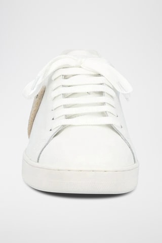 Baskets en cuir - Blanc et marron clair