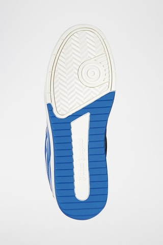 Basket en cuir - Blanc et bleu roi