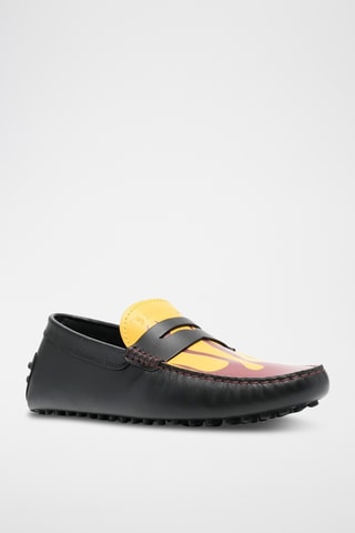 Mocassins en cuir - Noir et jaune