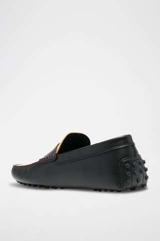 Mocassins en cuir - Noir et jaune