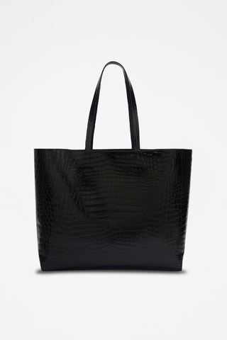 Cabas en cuir de veau - Noir