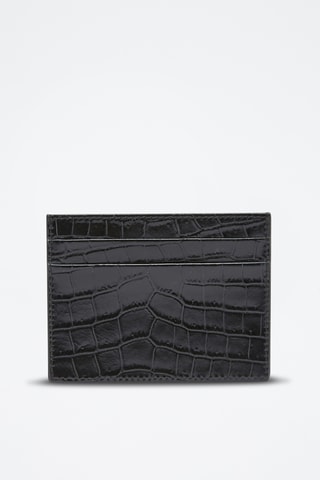 Porte-cartes en cuir - Noir et doré