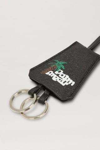 Porte-clés en cuir de veau - Noir et blanc