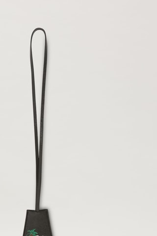 Porte-clés en cuir de veau - Noir et blanc