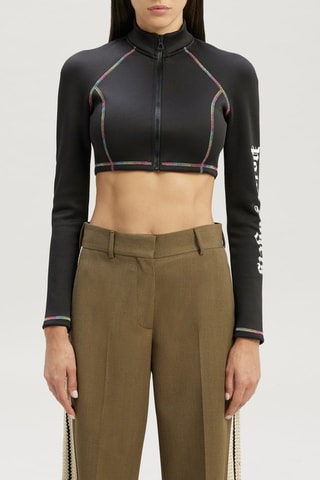 Crop-top de surf - Noir et blanc