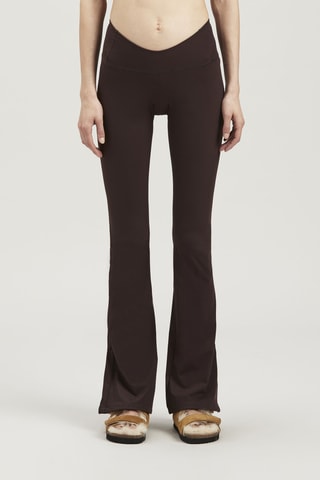 Pantalon flare - Marron et écru
