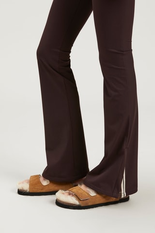 Pantalon flare - Marron et écru