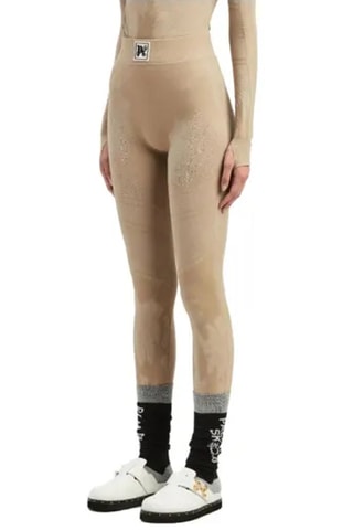 Legging de ski taille haute - Beige et blanc