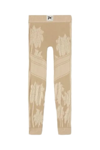 Legging de ski taille haute - Beige et blanc
