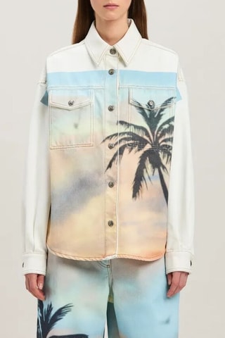 Surchemise en jean - Blanc et ciel