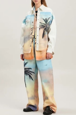 Surchemise en jean - Blanc et ciel