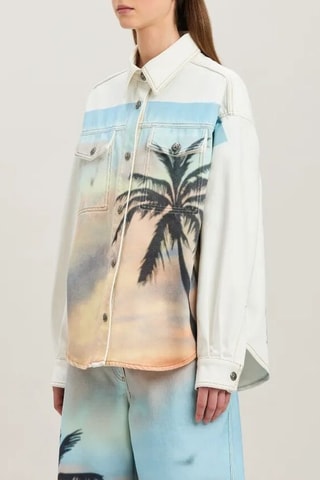 Surchemise en jean - Blanc et ciel