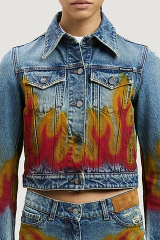 Veste courte en jean - Bleu