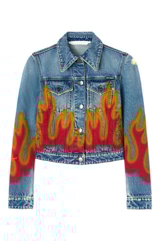 Veste courte en jean - Bleu