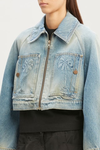 Veste courte en jean - Bleu
