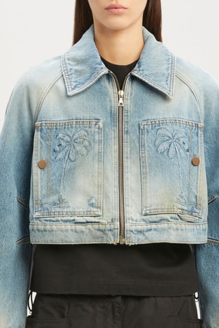 Veste courte en jean - Bleu