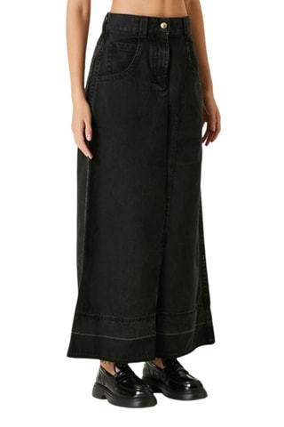 Jupe longue en jean - Noir