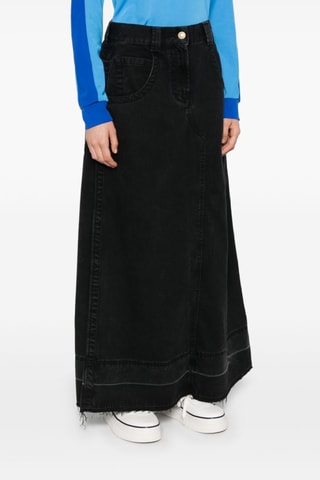 Jupe longue en jean - Noir