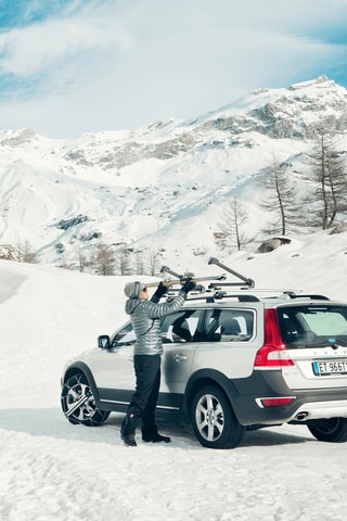 Porta-esqui em barras de teto
