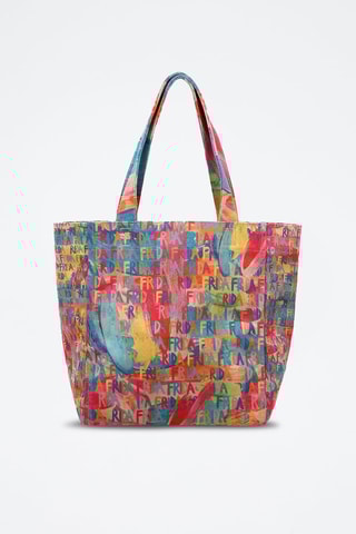 Bolso shopper de piel vegana Frida Kahlo in Letters  - Multicolor
