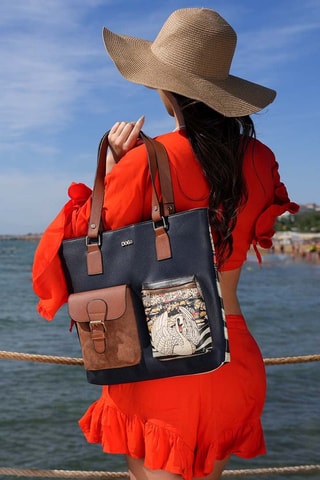 Bolso shopper The Swan Softly Sleeps  - Multicolor