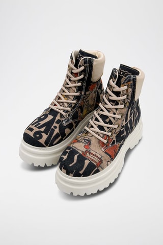 Botines de piel vegana con plataforma Super  - Multicolor