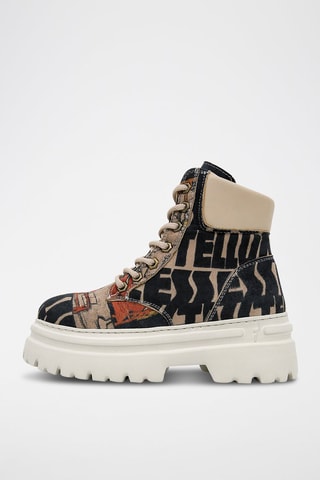 Botines de piel vegana con plataforma Super  - Multicolor