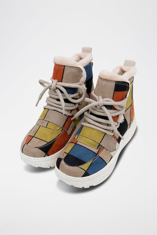 Botines de piel vegana con plataforma Piet Mondrian - Multicolor