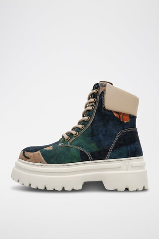 Botines de piel vegana con plataforma Petals  - Multicolor