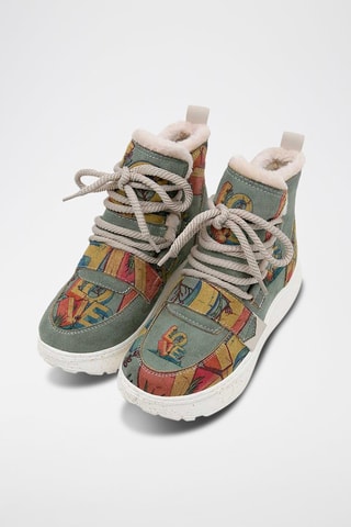 Botines de piel vegana con plataforma Love  - Multicolor