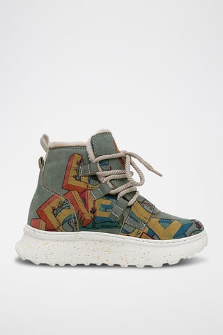 Botines de piel vegana con plataforma Love  - Multicolor