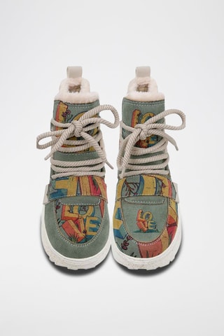 Botines de piel vegana con plataforma Love  - Multicolor