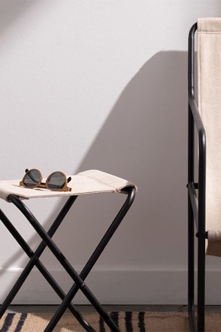 Taburete plegable Kargo SImplicity - 31 x 35 x 42 cm - Negro y beige