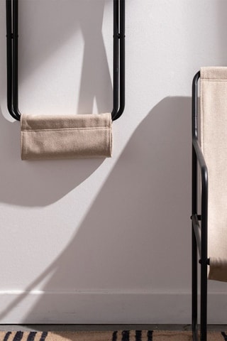 Taburete plegable Kargo SImplicity - 31 x 35 x 42 cm - Negro y beige