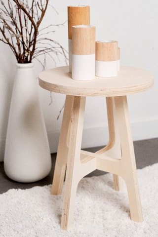 Taburete redondo de madera Simplicity - 35 x 35 x 45 cm - Natural