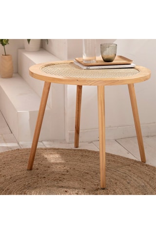 Mesa auxiliar de madera Palma L - 60 x 60 x 45 cm - Natural