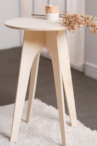 Mesa auxiliar de madera Simplicity - 30 x 30 x 50 cm - Natural