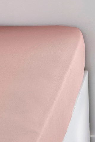 Sábana bajera de algodón 130 g/cm² Essential - Rosa - Esquina 25 cm