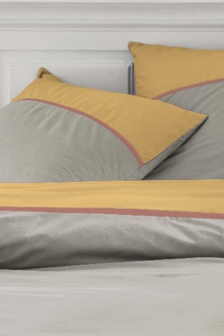 Juego de nórdico de percal de algodón 78 hilos/cm² Prestige - Beige y amarillo