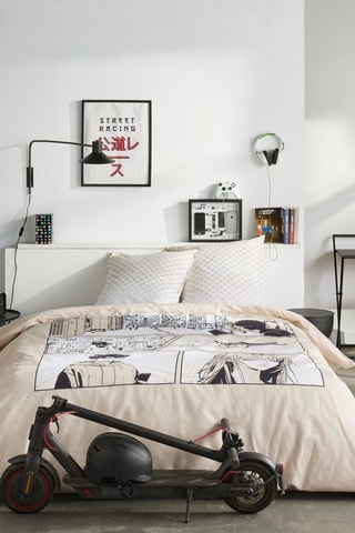 Juego de nórdico reversible de algodón 57 hilos/cm² Java - Beige