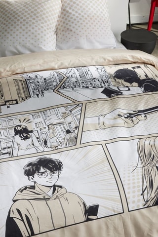 Juego de nórdico reversible de algodón 57 hilos/cm² Java - Beige