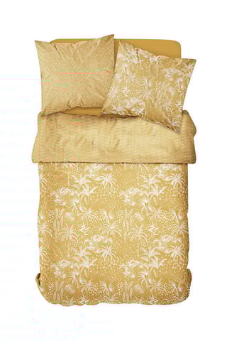 Juego de nórdico de algodón 57 hilos/cm² Mawira 2.20 - Mostaza y crudo