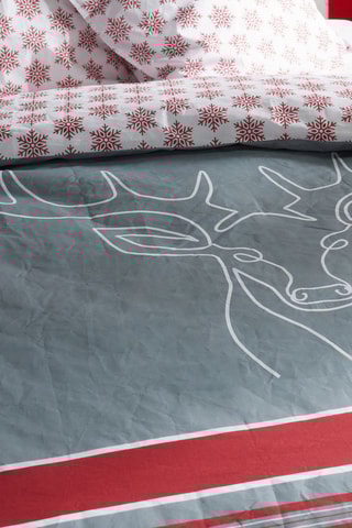 Juego de nórdico de algodón 57 hilos/cm² Hors Piste - Gris y rojo