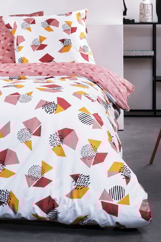 Juego de nórdico de algodón 57 hilos/cm² Sunshine - Blanco y rosa