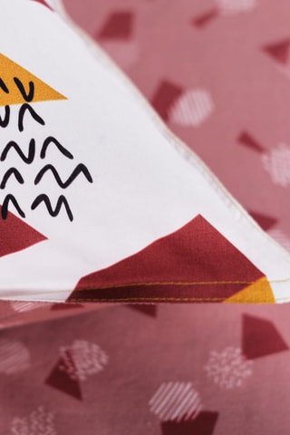 Juego de nórdico de algodón 57 hilos/cm² Sunshine - Blanco y rosa