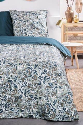 Juego de nórdico de algodón 57 hilos/cm² Sunshine - Gris y azul